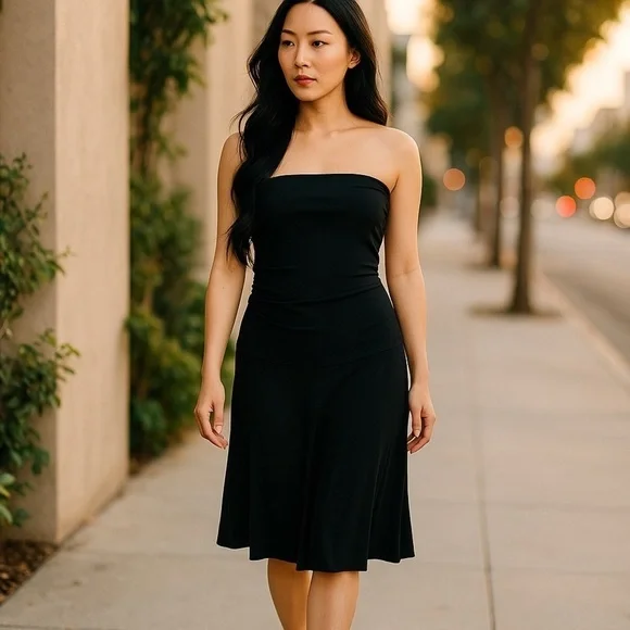 🛍Bundle sale🛍Elegant Black Strapless Dress Xl - Picture 1 of 8